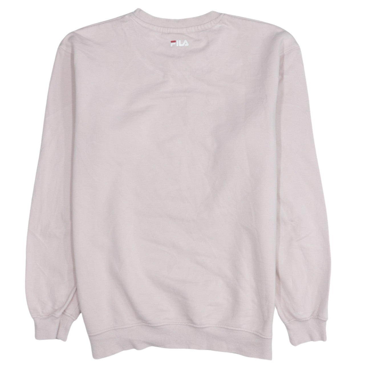 FILA Womens Pink Pullover Sweatshirt S Crew Neck Casual Logo Cotton