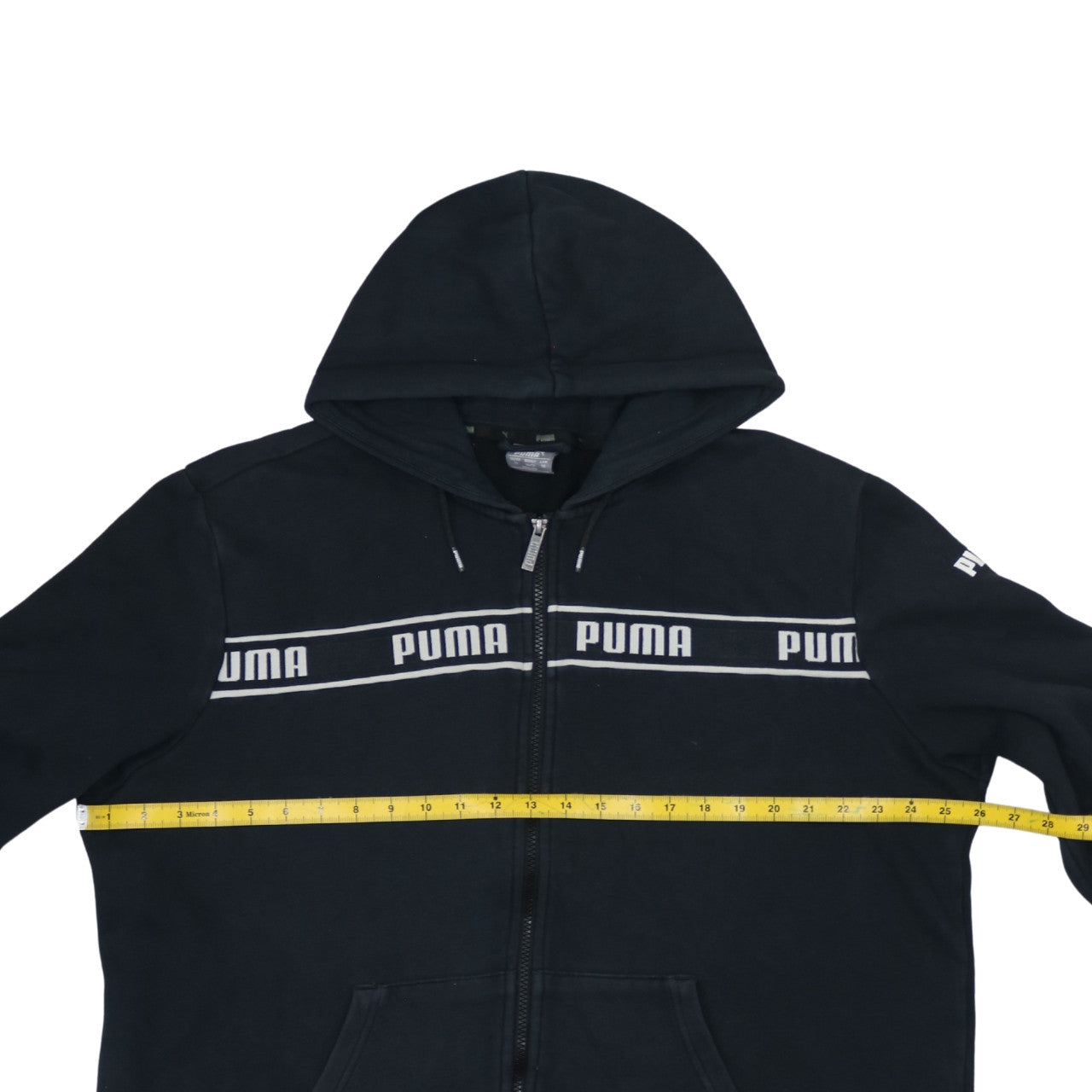 Puma Mens Black XL Full Zip Hoodie Sweatshirt Graphic Logo Sportswear