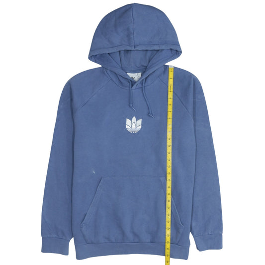 Adidas Mens Blue Pullover Hoodie L Logo Fleece Sportswear