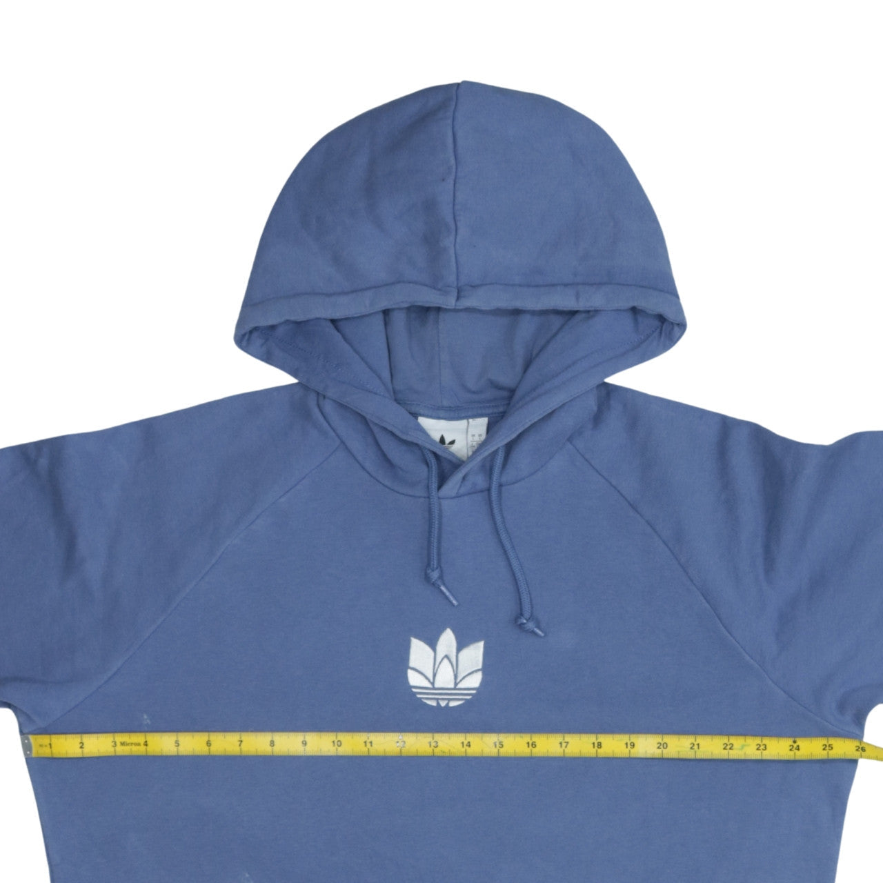 Adidas Mens Blue Pullover Hoodie L Logo Fleece Sportswear