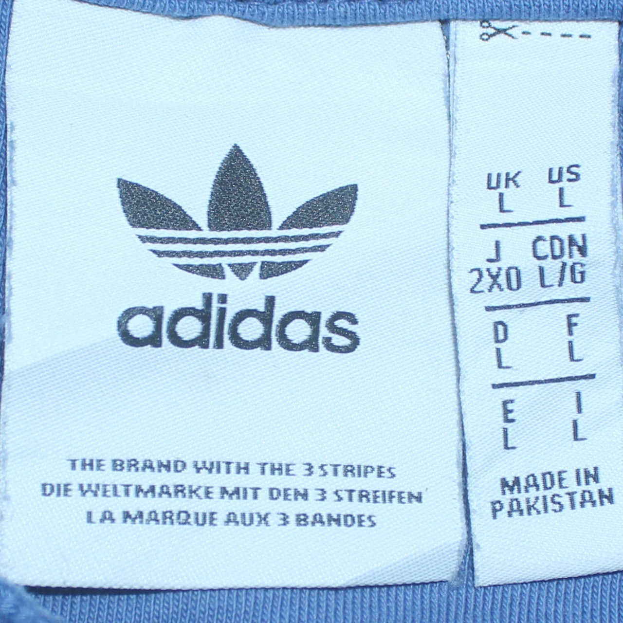 Adidas Mens Blue Pullover Hoodie L Logo Fleece Sportswear