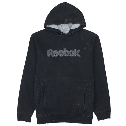 Reebok Men’s Black Pullover Hoodie Size M Logo Sportswear Jumper