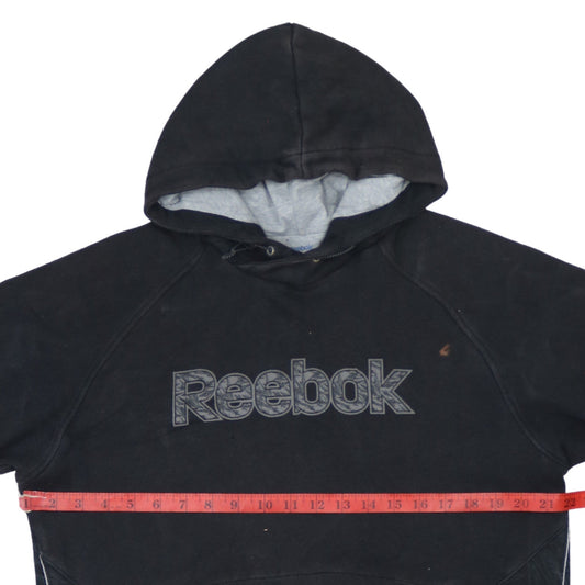 Reebok Men’s Black Pullover Hoodie Size M Logo Sportswear Jumper