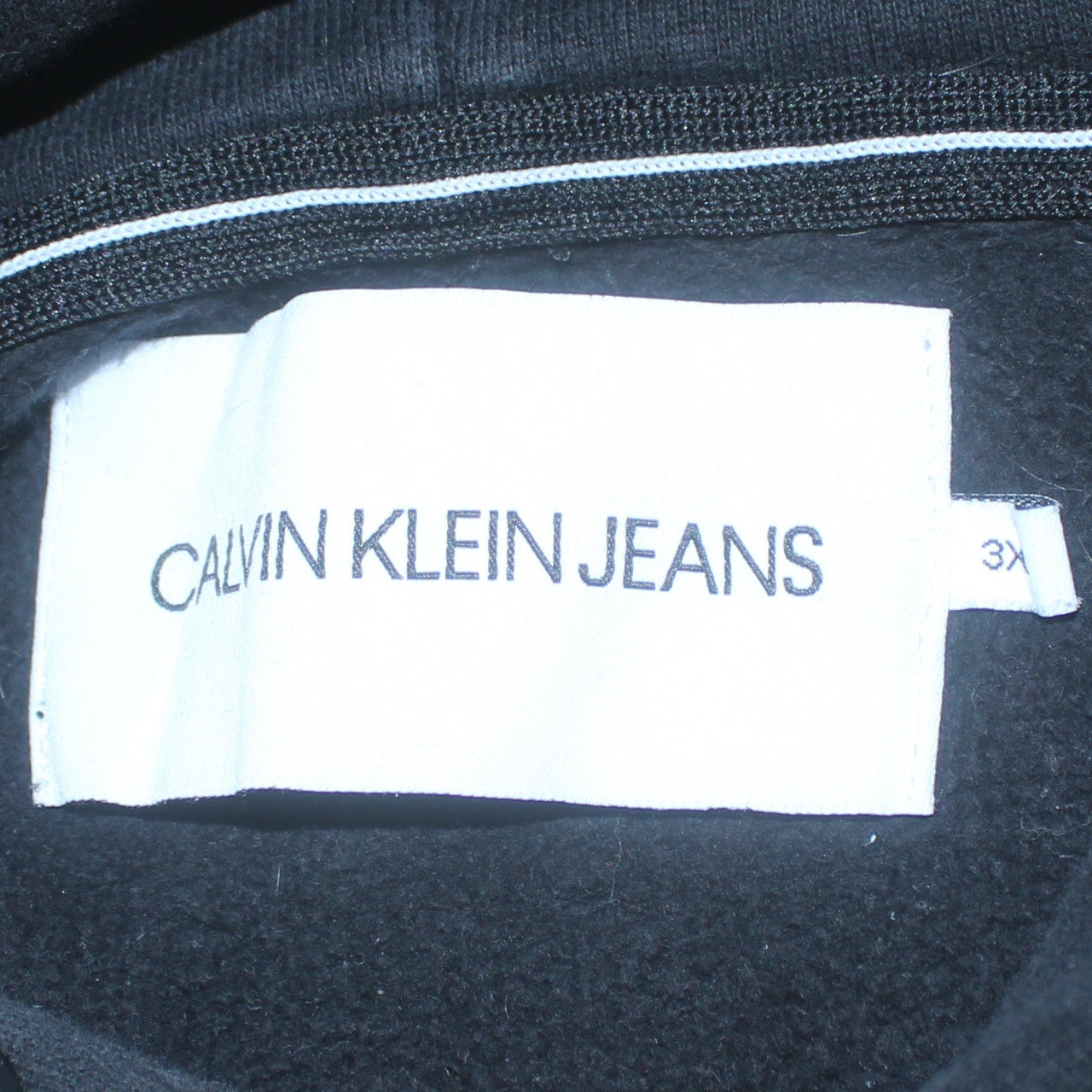 Calvin Klein Jeans Men’s Black 3XL Hoodie Pullover Logo Cotton