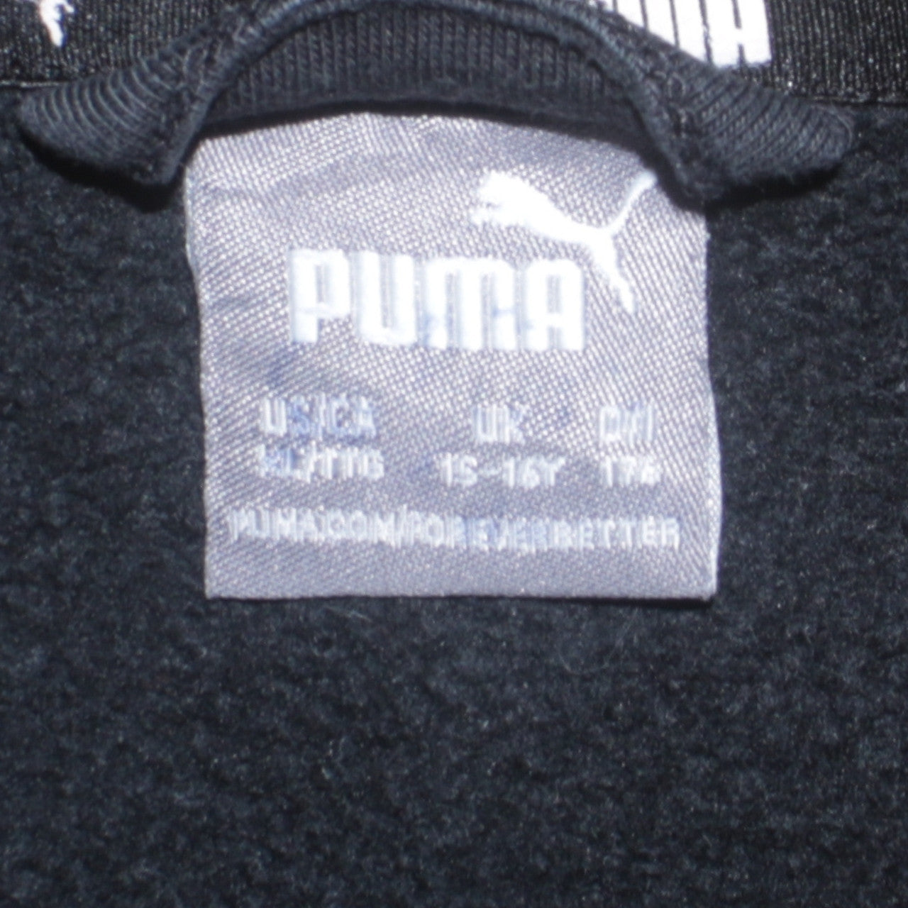 Puma Teens Black Full Zip Hoodie Sweatshirt L 15-16Y Sportswear Logo