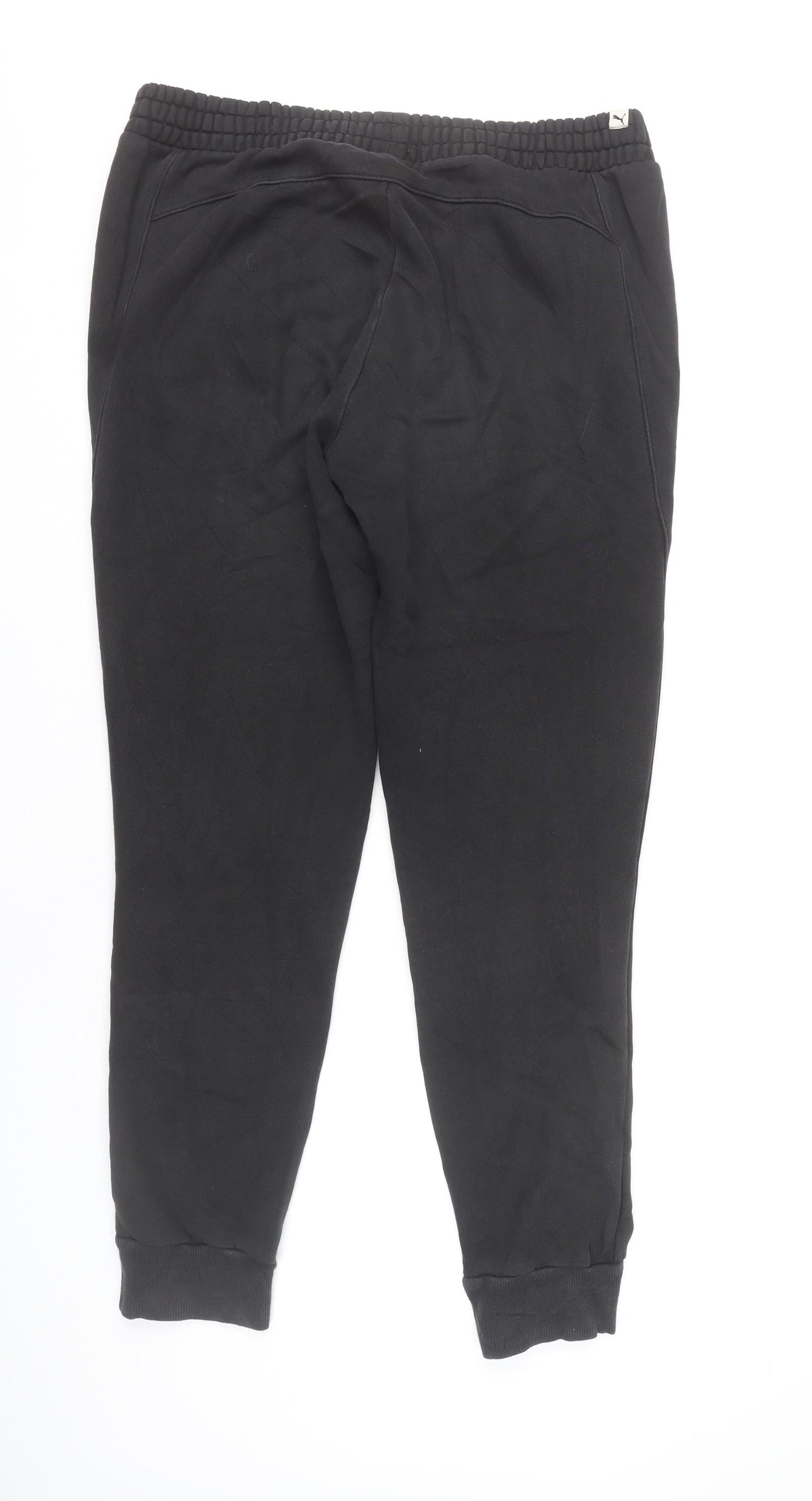 Puma Womens Black XL Jogger Trousers Cotton Blend Elastic Waist