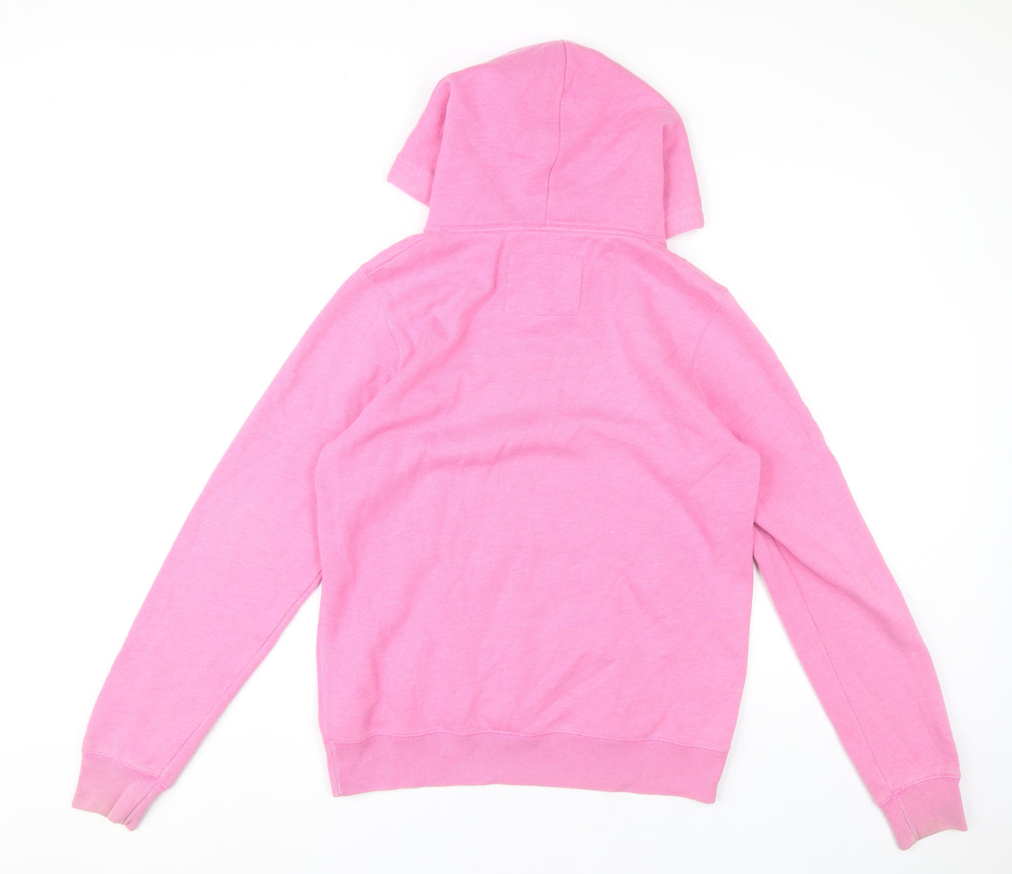 Jack Wills Womens Pink Hoodie UK 12 Pullover Logo Cotton Blend