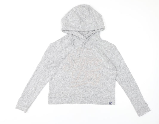 Womens UK 8 Regular Superdry Grey Pullover Hoodie