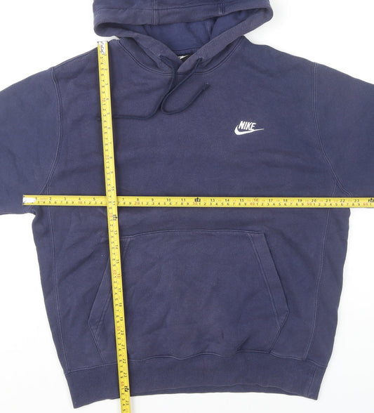 Nike Men's Blue Small Pullover Hoodie Sweatshirt Logo Fleece