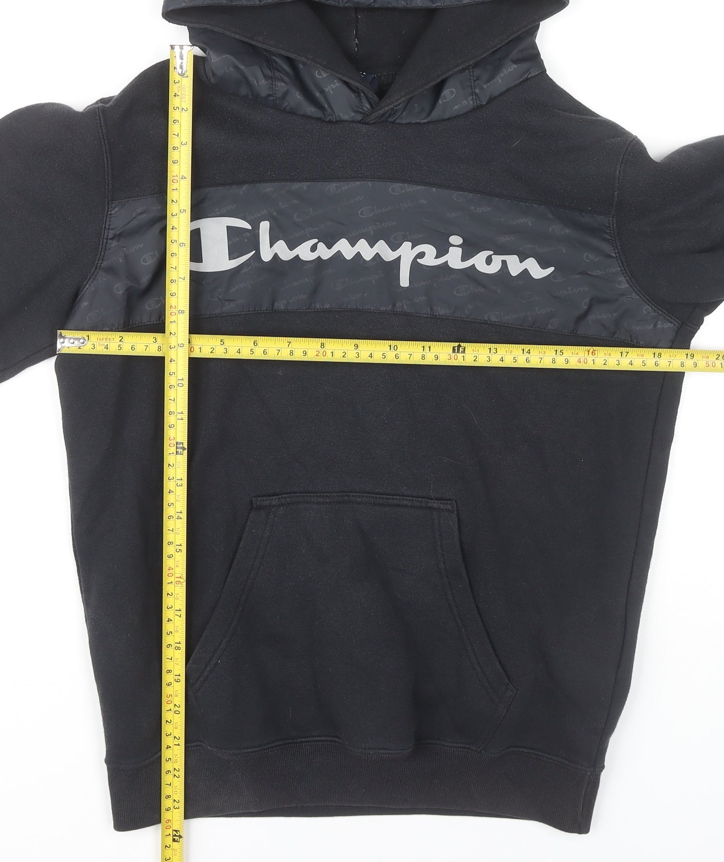 Champion Men’s Black Pullover Hoodie XS Logo Sportswear
