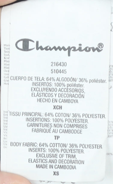 Champion Men’s Black Pullover Hoodie XS Logo Sportswear