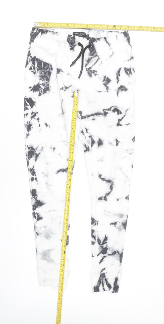 Brave Soul Men’s Multicoloured Tie-Dye Jogger Trousers Size L