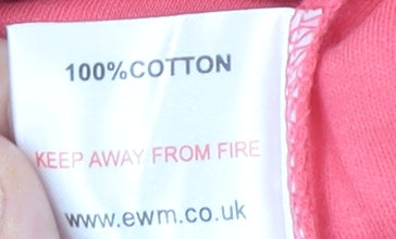 EWM Pure Classics Womens Pink Cotton 3/4 Sleeve Scoop Neck T-Shirt Size 14