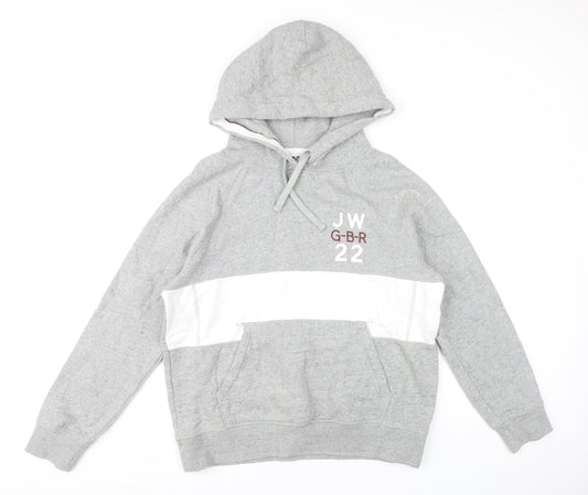 Jack Wills Women’s Grey Hoodie Size 14 Pullover Logo Cotton
