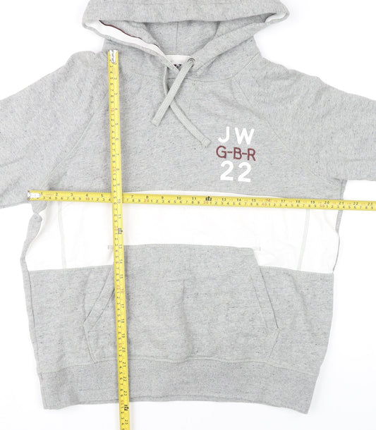 Jack Wills Women’s Grey Hoodie Size 14 Pullover Logo Cotton
