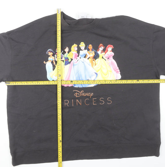 Disney Women’s Black 2XL Pullover Sweatshirt Princess Graphic