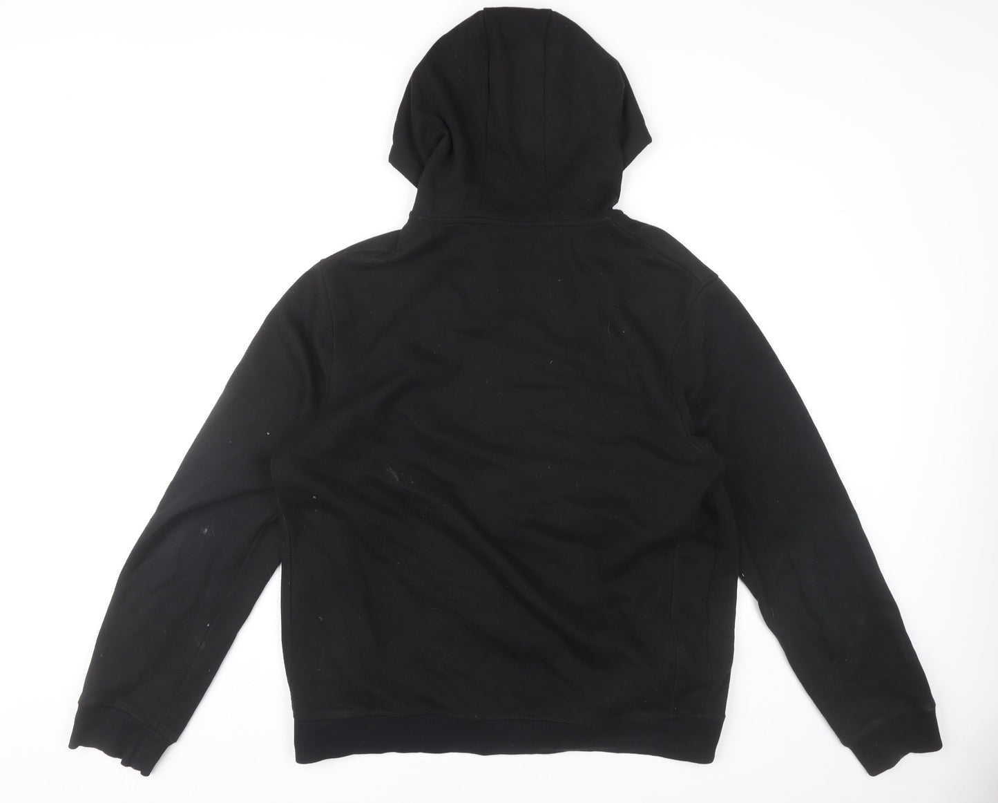 Lee Cooper Men’s Black Hooded Jacket L Basic Button Casual