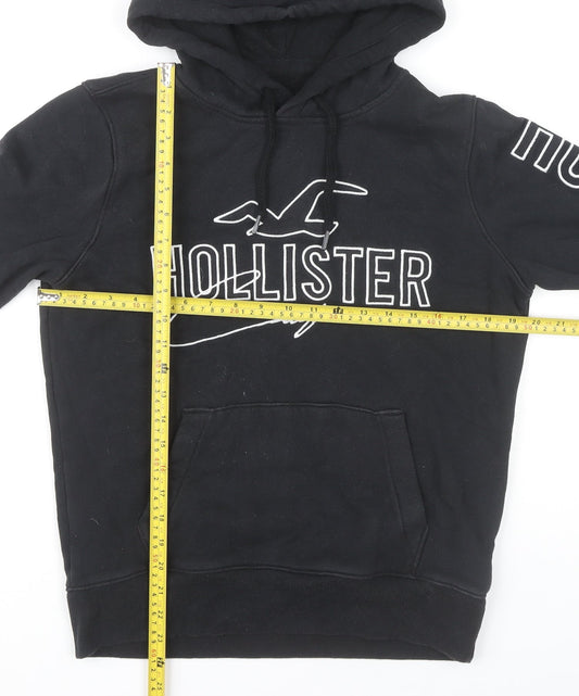 Hollister Mens Black XS Pullover Hoodie Graphic Logo Hoodie