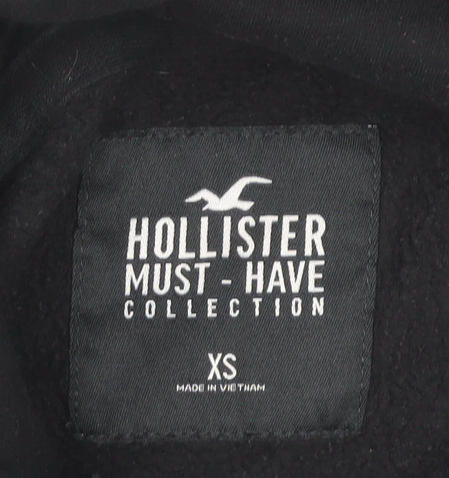 Hollister Mens Black XS Pullover Hoodie Graphic Logo Hoodie
