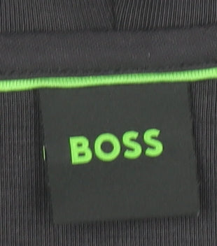 BOSS Men’s Black Full Zip Hoodie Size S Regular Fit with Logo