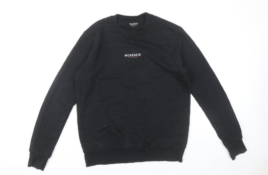 McKenzie Men’s Black Crew Neck Sweatshirt Size M Pullover Logo