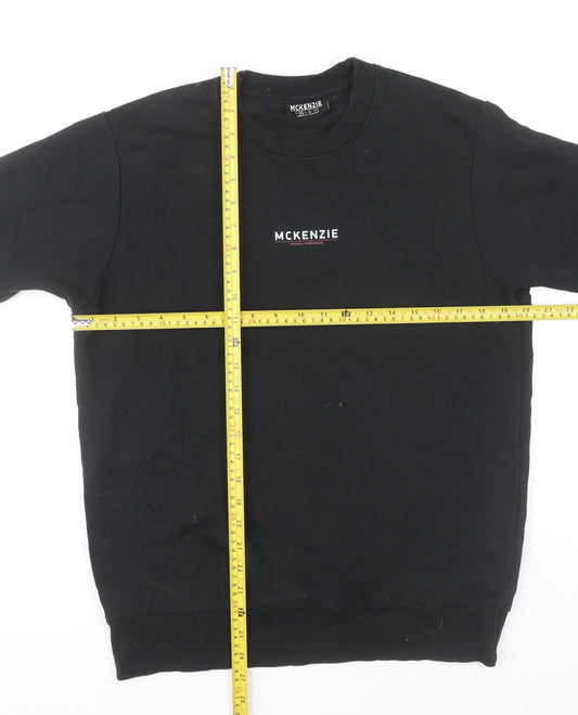 McKenzie Men’s Black Crew Neck Sweatshirt Size M Pullover Logo
