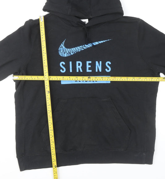 Nike Mens Black XL Pullover Hoodie Sirens Netball Graphic Sports
