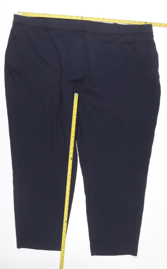 Marks and Spencer Womens Blue Size 32 Regular Work Trousers