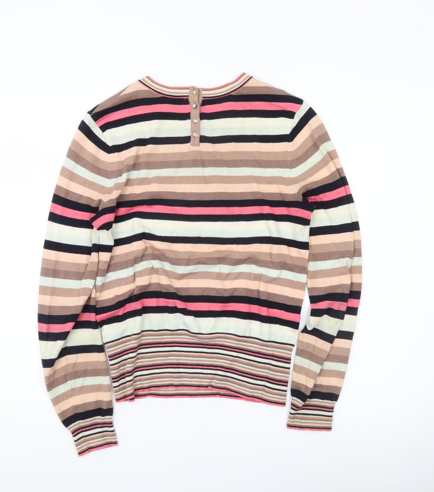 Ted Baker Women's Multicoloured Stripe Cotton Jumper Size 10