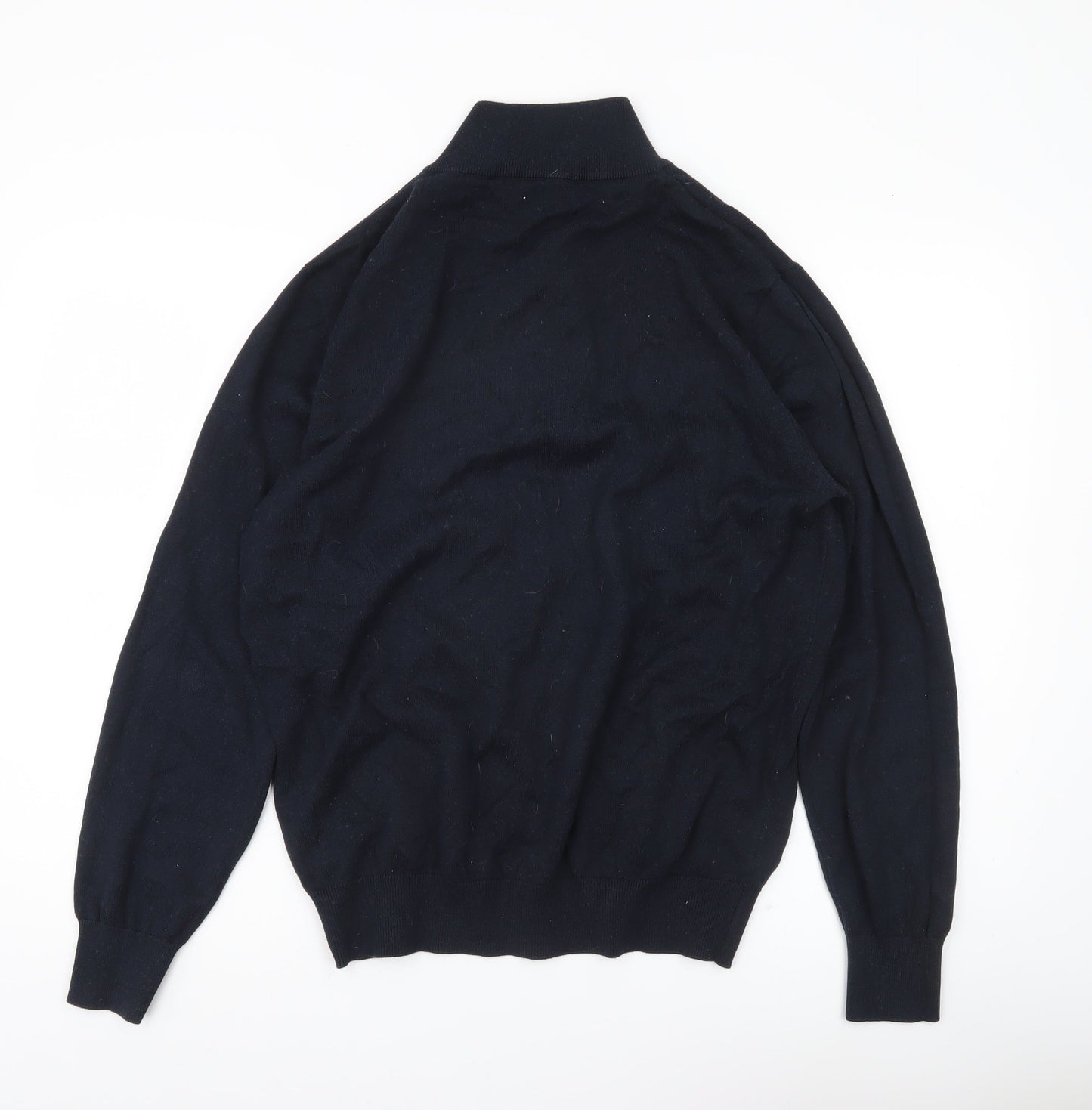 DKNY Golf Mens Blue L 1/4 Zip Mock Neck Pullover Jumper
