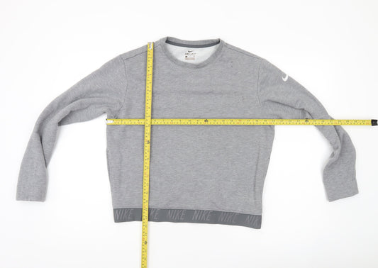 Nike Women’s Grey Dri-Fit Sweatshirt Small Pullover Long Sleeve