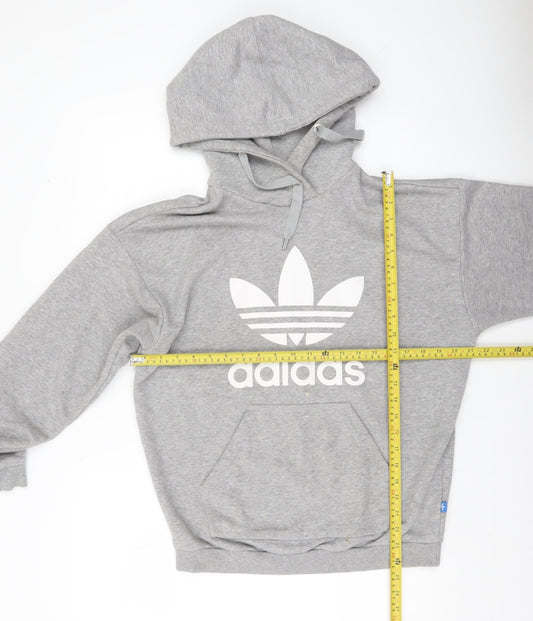 Adidas Mens Grey XL Pullover Hoodie Logo Sportswear Hoodie