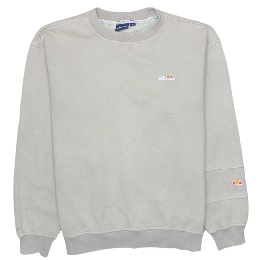 Ellesse Men’s Beige XL Sweatshirt Pullover Crew Neck Logo Cotton Blend