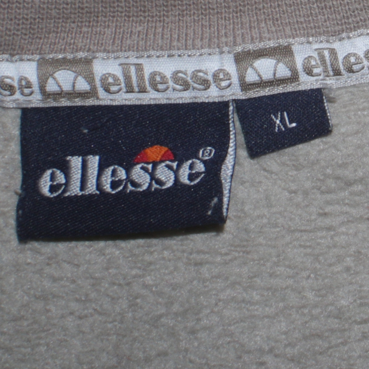 Ellesse Men’s Beige XL Sweatshirt Pullover Crew Neck Logo Cotton Blend