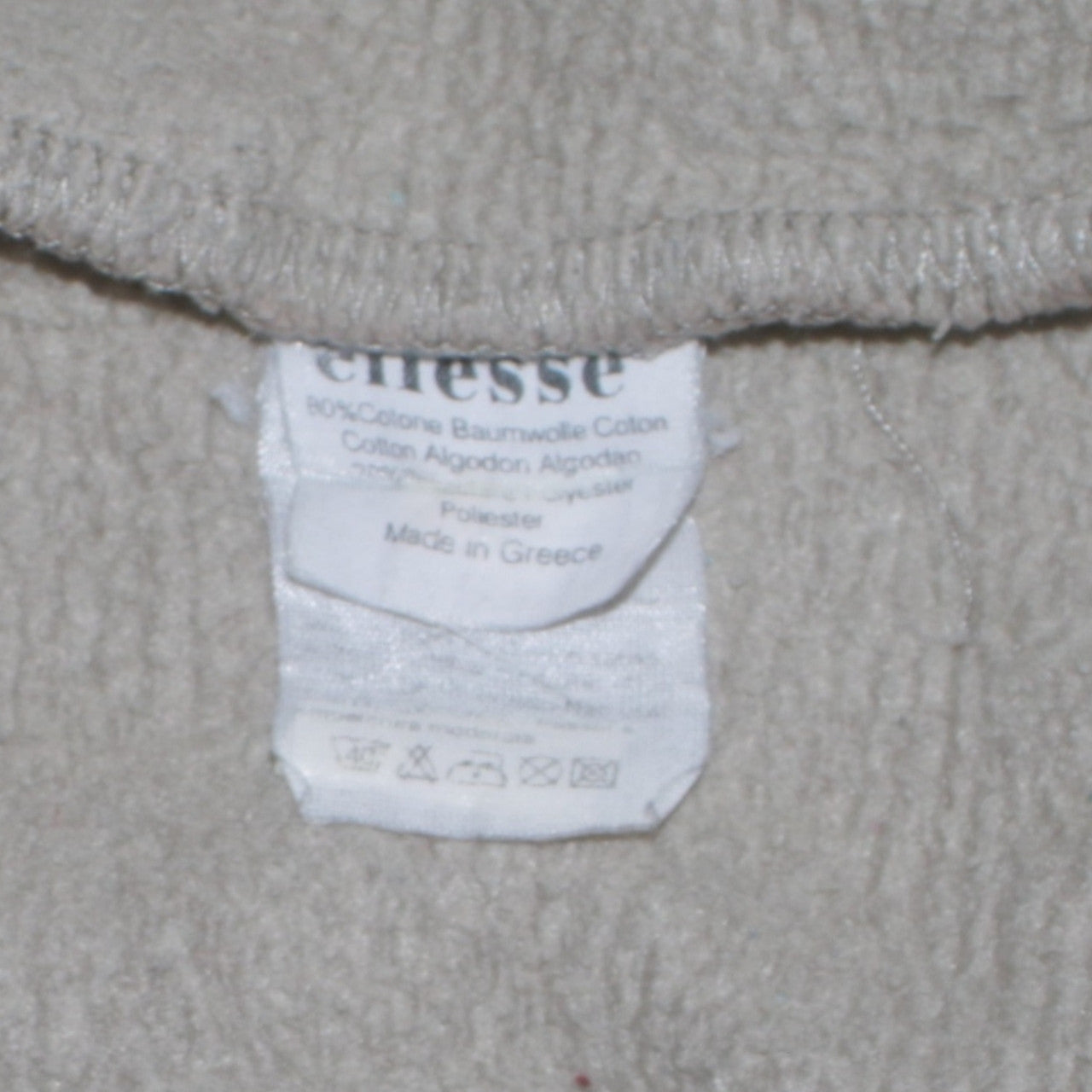 Ellesse Men’s Beige XL Sweatshirt Pullover Crew Neck Logo Cotton Blend