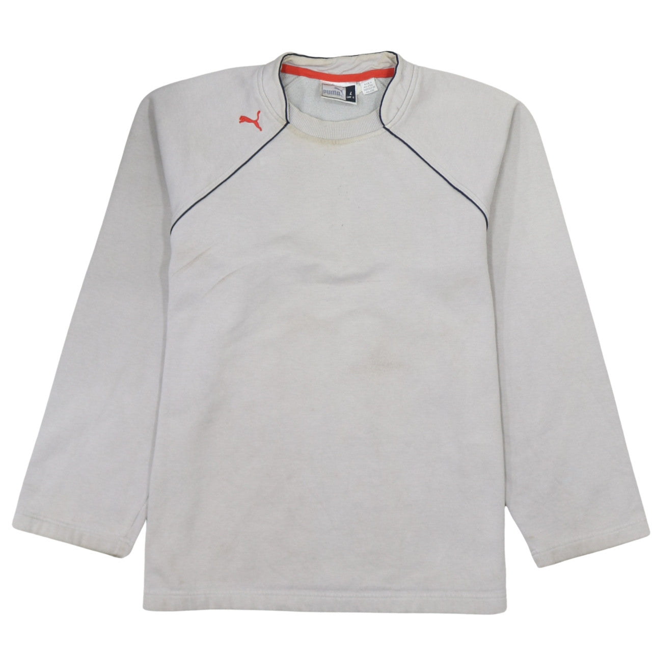 Puma Mens Beige Long Sleeve Crew Neck Pullover Sweatshirt Size L