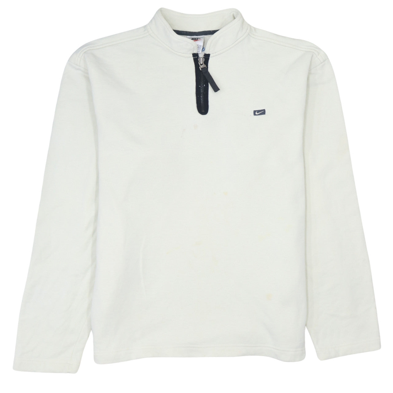 Nike Men’s White Pullover Sweatshirt Mock Neck 1/4 Zip M Regular Fit