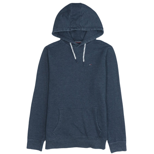 Tommy Hilfiger Men’s Blue Pullover Hoodie Size M Logo Cotton Blend
