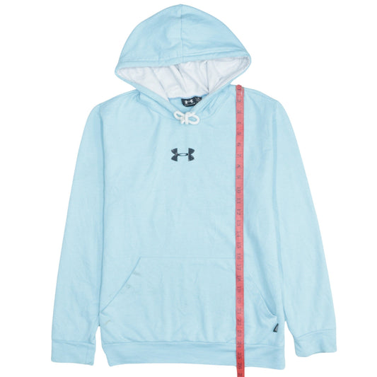 Under Armour Womens Blue Pullover Hoodie Medium Cotton Logo Sportswear