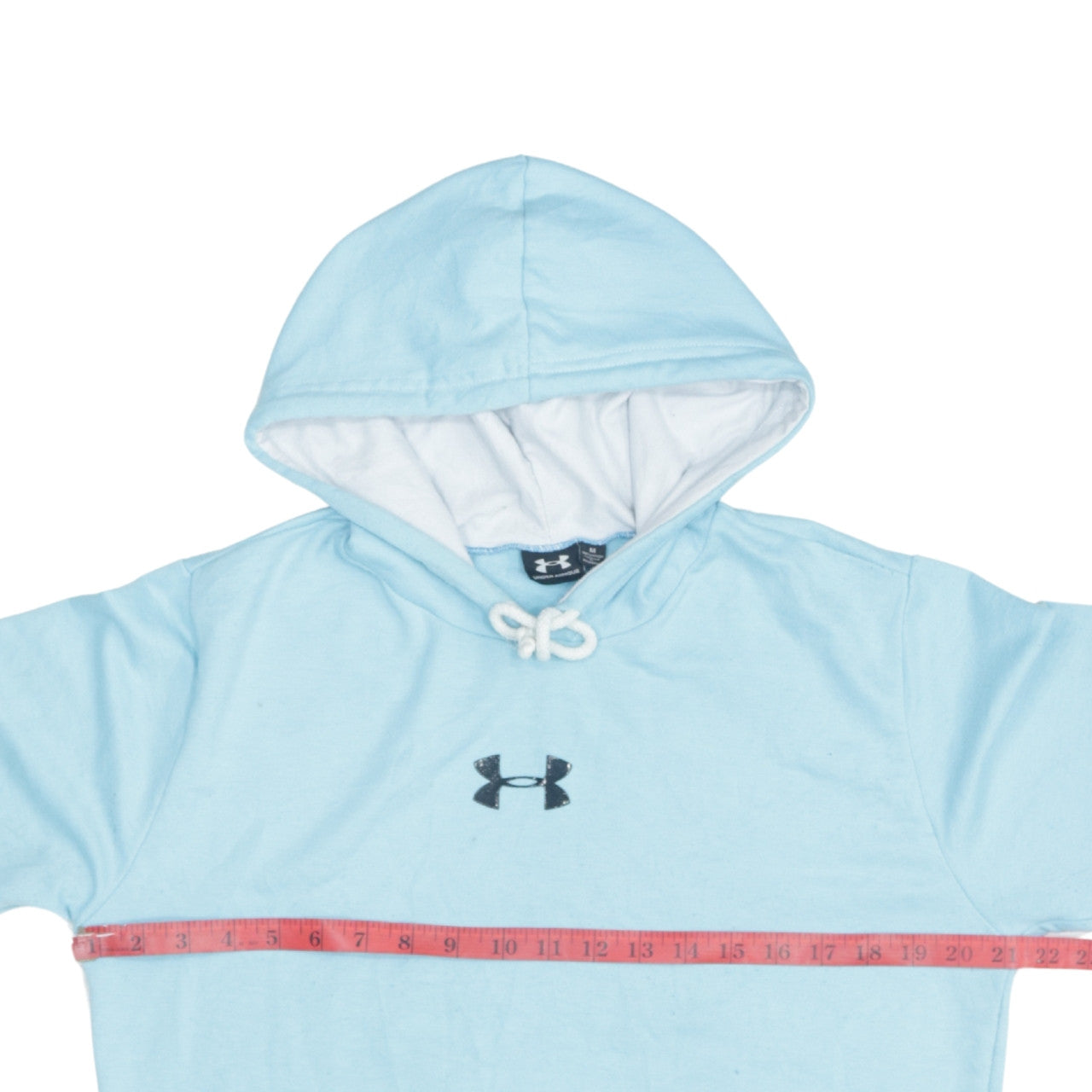 Under Armour Womens Blue Pullover Hoodie Medium Cotton Logo Sportswear