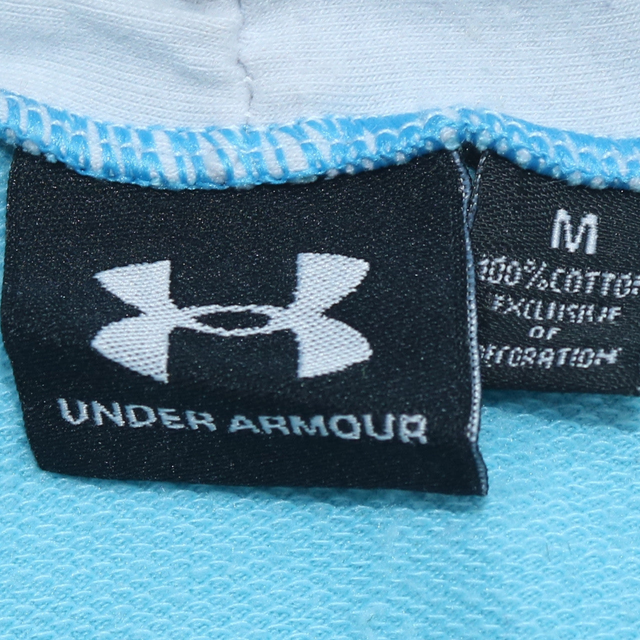 Under Armour Womens Blue Pullover Hoodie Medium Cotton Logo Sportswear