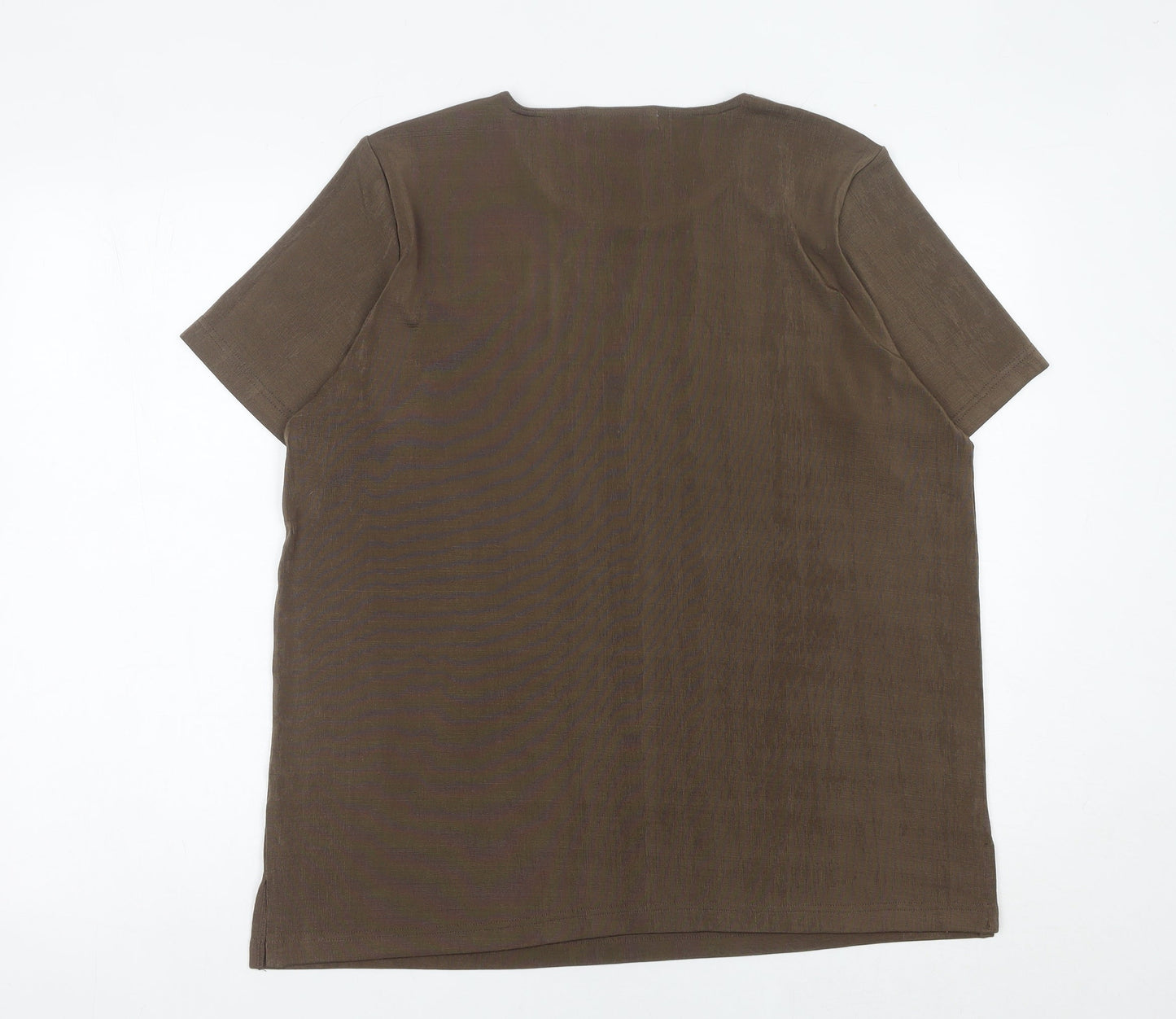 Windsmoor Women’s Brown Short Sleeve Scoop Neck T-Shirt L