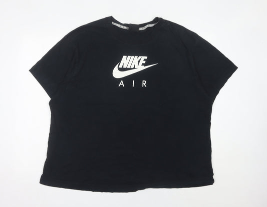 Nike Women’s Black 2XL Air T-Shirt Casual Short Sleeve Cotton