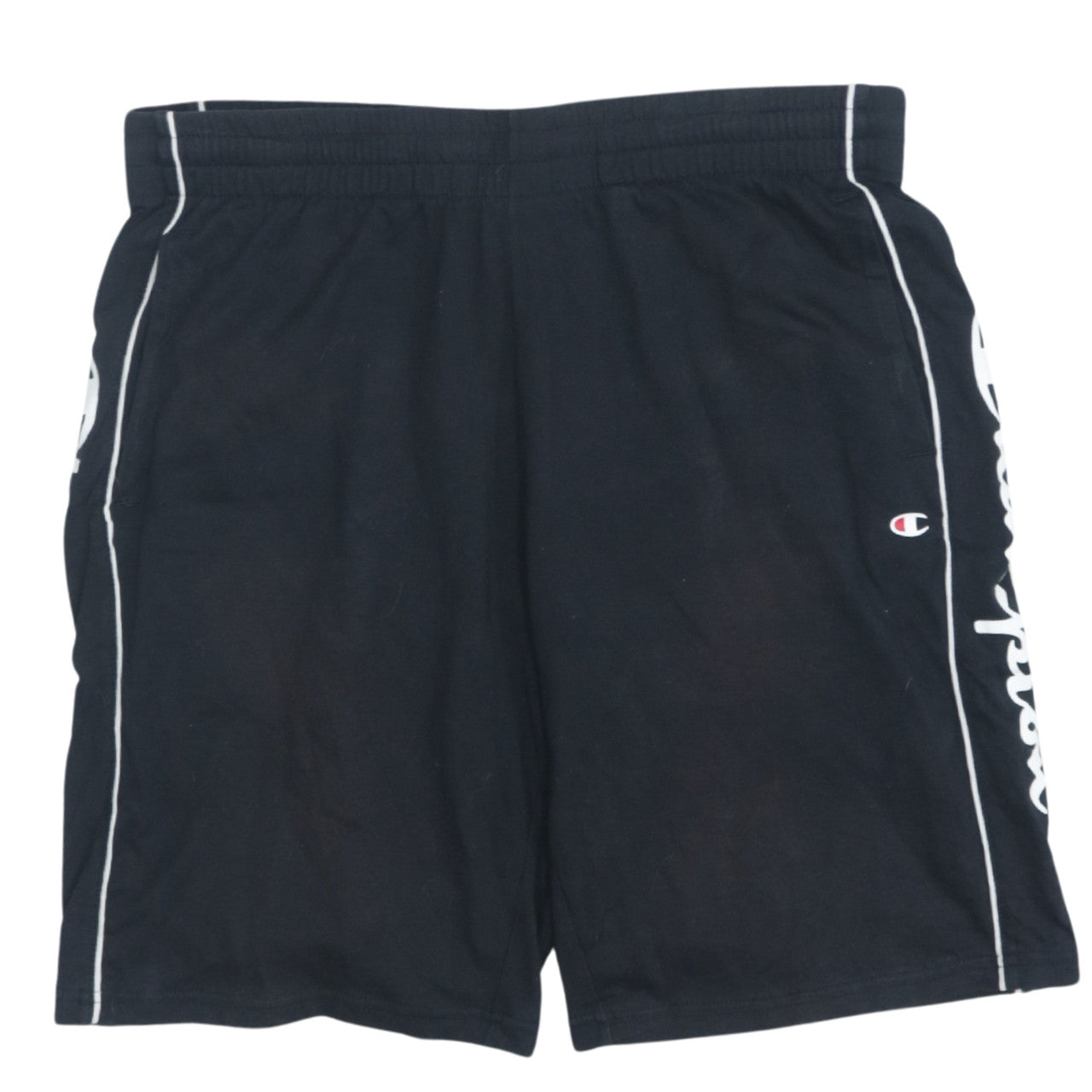 Champion Men’s Black L Sweat Shorts Elastic Waist Logo Casual Sportswear