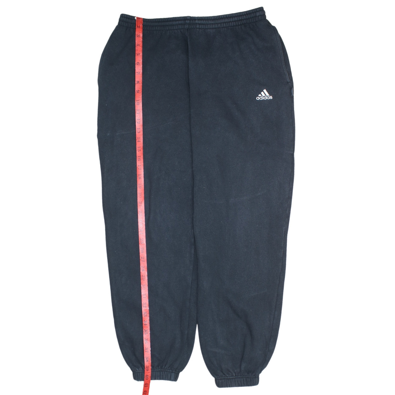 Adidas Men's Black L Sweatpants Regular Fit Fleece Tapered