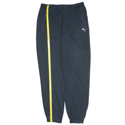 Puma Mens Black Sweatpants L Elastic Waist Tapered Joggers