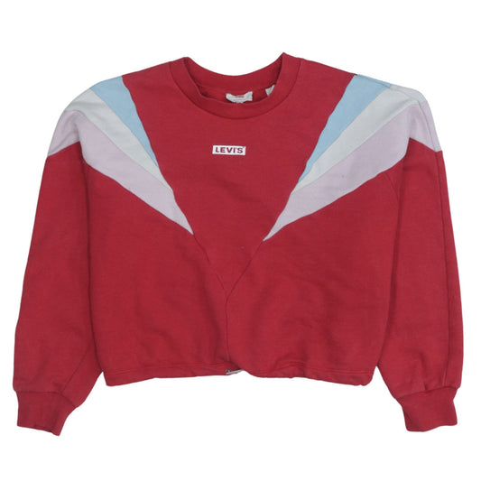 Levi's Womens Red Colourblock Sweatshirt Medium Classic Fit
