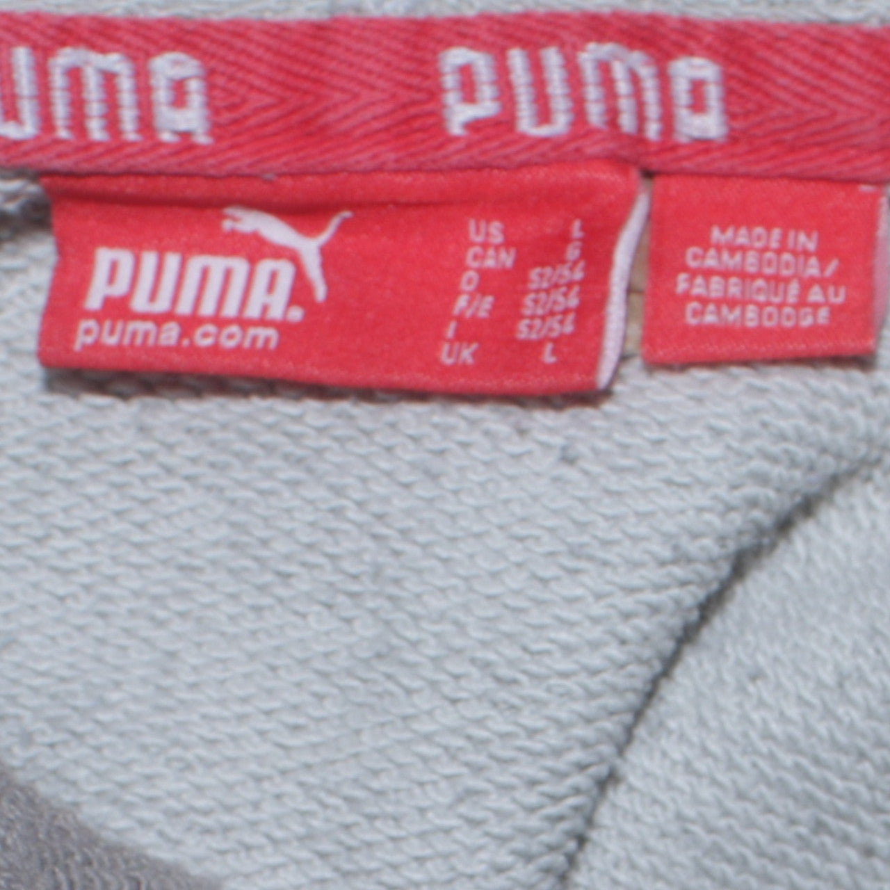 Puma Mens Grey Pullover Hoodie L Sports Logo Graphic Fleece