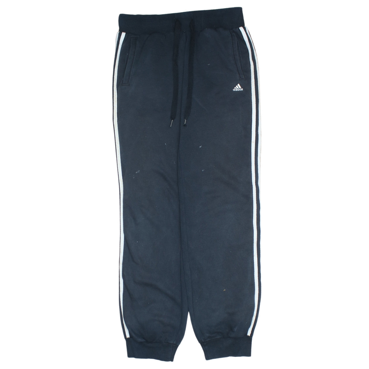 Adidas Womens Black Jogger Trousers Size 10 Essentials Logo Stripe