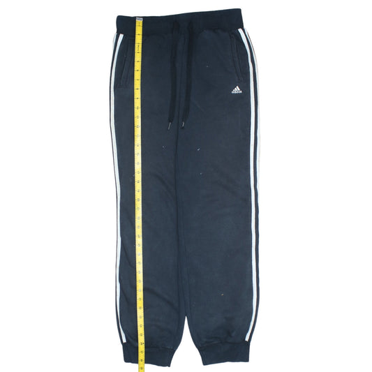 Adidas Womens Black Jogger Trousers Size 10 Essentials Logo Stripe